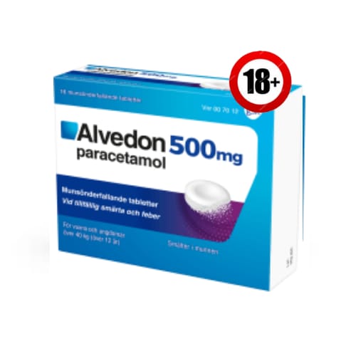 Läkemedel Alvedon 500mg Munsönderfallande Tablett Alvedon 16st