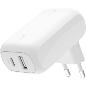 Väggladdare USB-C+USB-A Vit