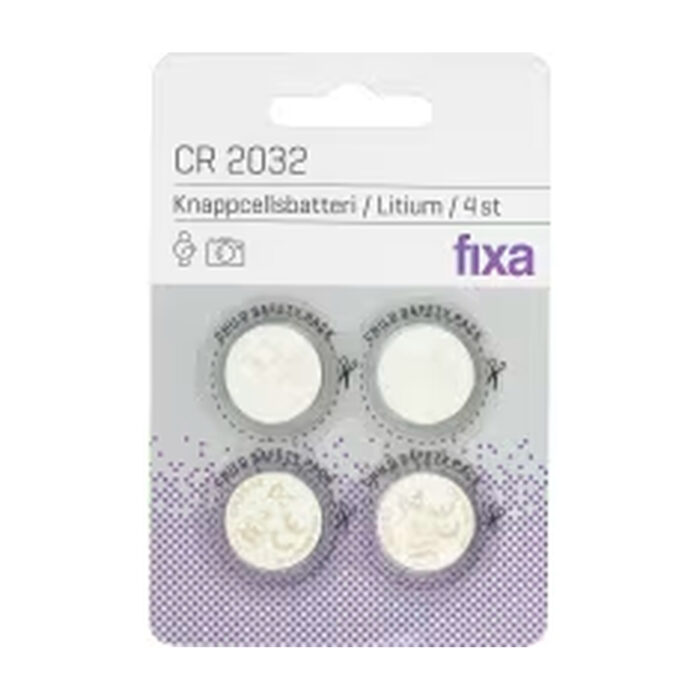 Knappcellsbatteri CR2032 4-p Fixa
