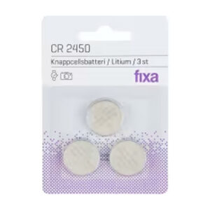 BAT-017 Knappcellsbatteri CR2450 3-p Fixa