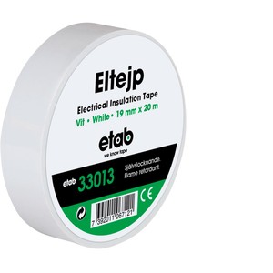 Eltejp vit 19mm x 20m
