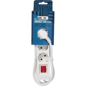 Grenuttag 3-vägs+2USB, A+C ICA