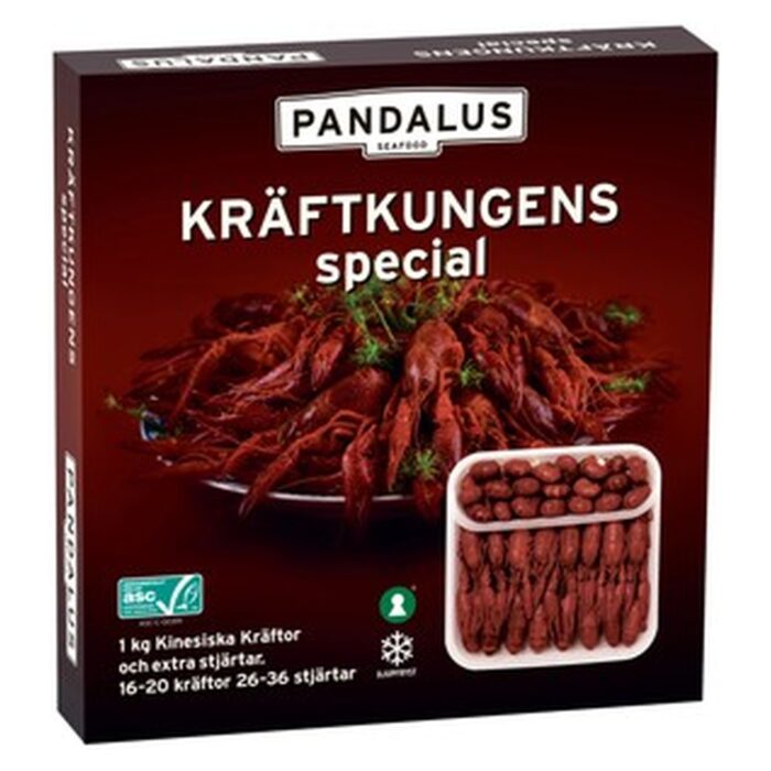 Kräftkungens special Fryst 1kg Pandalus