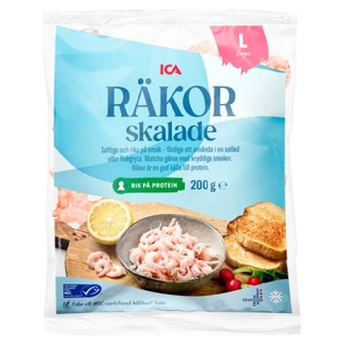 Räkor stora skalade Frysta 200g ICA