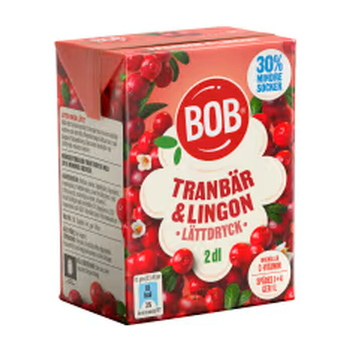 Lingon&tranbär Lättdryck BOB 2DL/1L