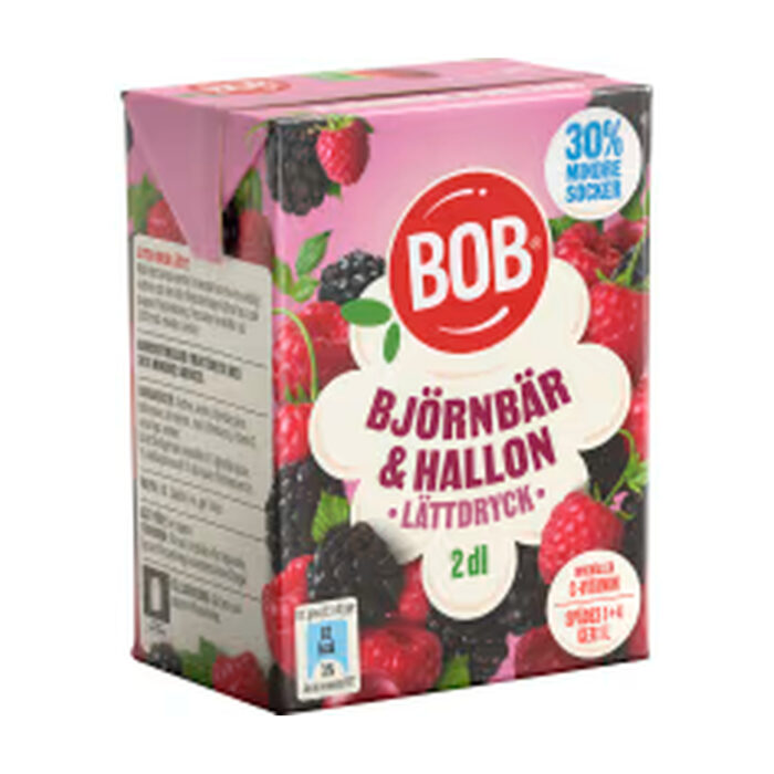Björnbär Hallon Lättdryck BOB 2DL/1L