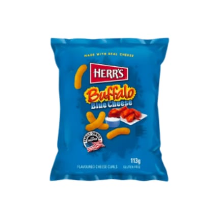 شيبس  Herrs Curls Blue Cheese 113 G