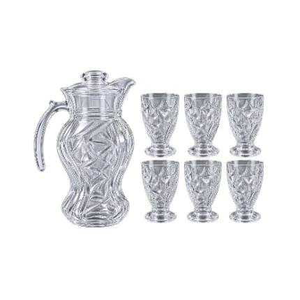 مجموعة كاسات مع ابريق ملوكي 7قطع